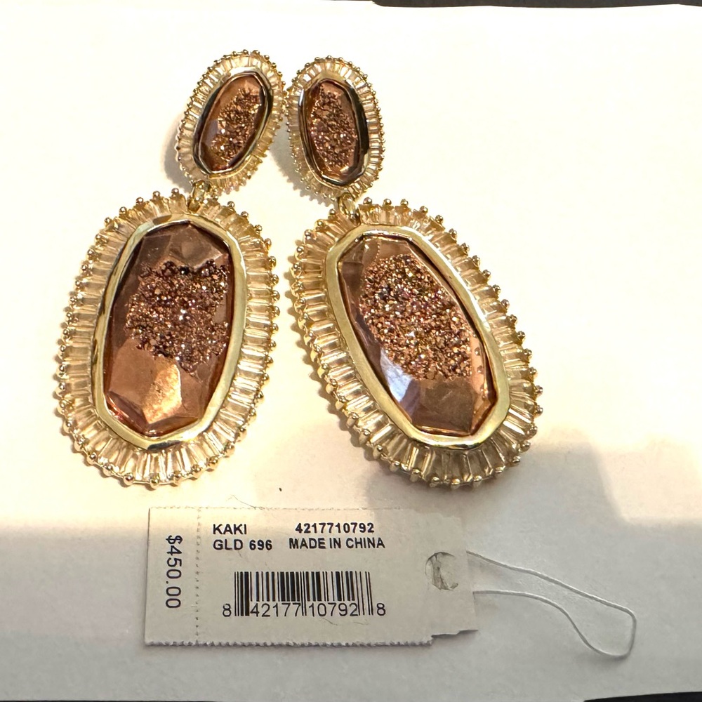 Kendra Scott Kaki Earring Rose Gold Drusy
